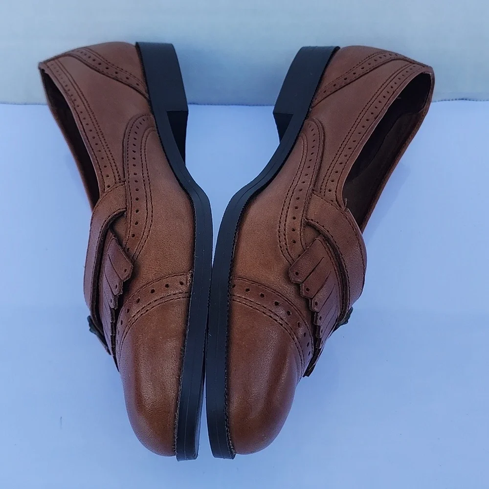 The Leather Collection Brown Leather Women Flat Shoes Size 6.5 - Picture 7 of 15